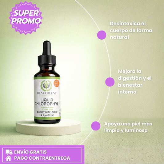 Clorofila Liquida - Desintoxicación natural, apoyo digestivo y piel más limpia y luminosa