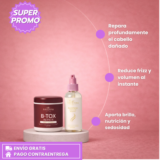 Kit Ravenna B-TOX Reparador - Reparación, Brillo y Control del Frizz